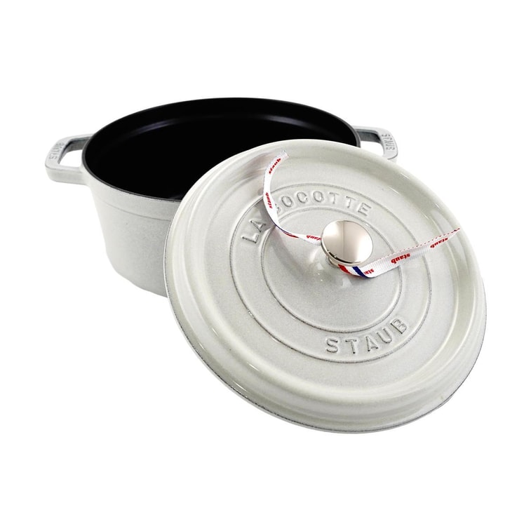 法国STAUB珐宝 圆形荷兰炖锅 搪瓷铸铁双耳珐琅锅 松露白 3.79L 6
