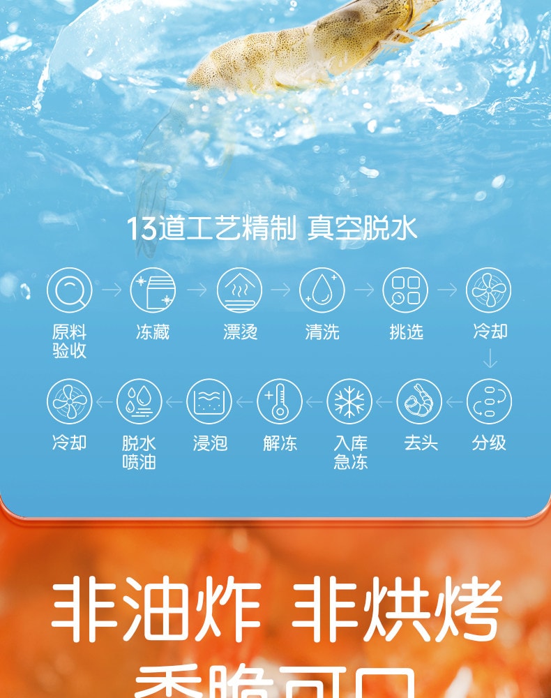 【中国直邮】 孕味食足 即食去头烤脆脆虾干怀孕期孕妇能吃的解馋零食营养小吃40g