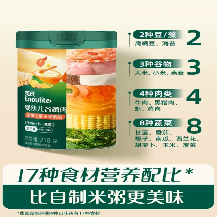 Chongchong Rice Porridge Infant Baby Rice Powder Quick Rice Porridge Ready-to-Eat Children's Supplementary Food Porridge Breakfast 9 Months + (260g/box) Corn Kale Flavor 6