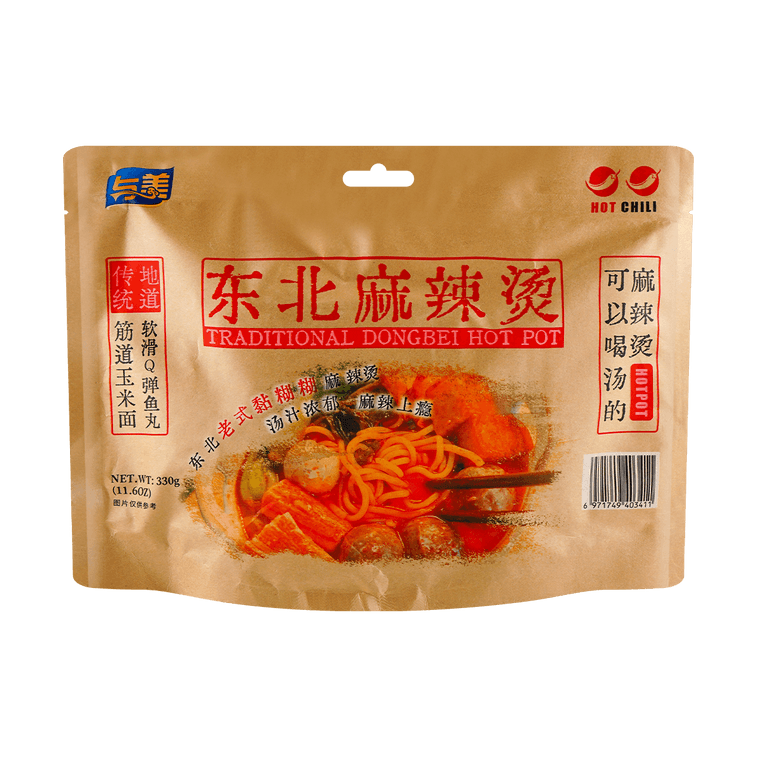 【道地傳統老式黏糊糊】與美 東北麻辣燙 內含魚丸 330g 19