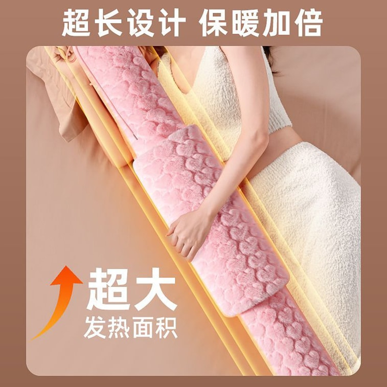 【中国直邮】 HSPM 新款便携式大号超长暖腰暖肚神器注水热水袋 米白色双插手热水袋  1个 5