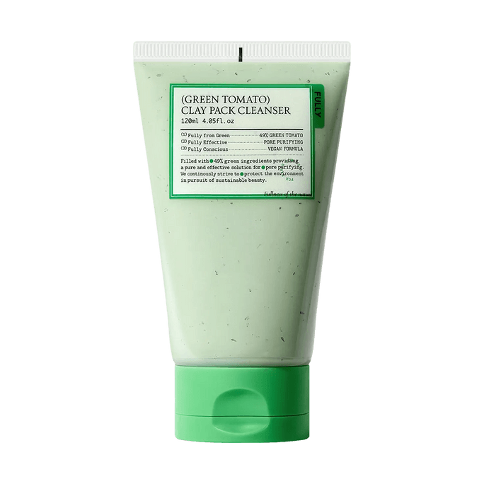 グリーントマトクレイパッククレンザー、2in1クレンジングマスク、128ml - 角質除去｜毛穴引き締め｜皮脂コントロール｜ヴィーガン