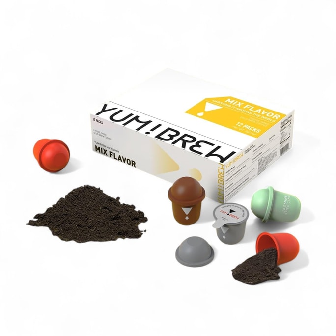 Instant Freeze-Dried Coffee Variety Pack Americano Espresso Jasmine Coconut 12 Pods Low Calorie Yunnan Arabica