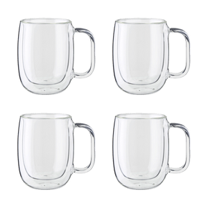 德国ZWILLING双立人 双层透明玻璃 咖啡杯 355ml 4件入