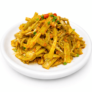 할머니표 매콤한 말린 갓김치 (450g) - 아삭하고 상큼하며 차가운 요리에 제격입니다.