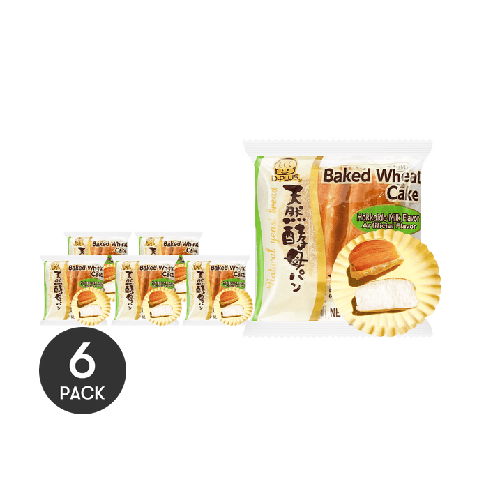 천연 효모로 구운 통밀빵, 일본식 디저트, 홋카이도 우유맛, 76g*6개입【6팩】