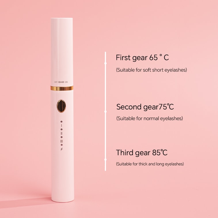 Electric eyelash curler with three-in-one brush head, heating eyelash curling device, rechargeable, ivory white, 1 piece 7