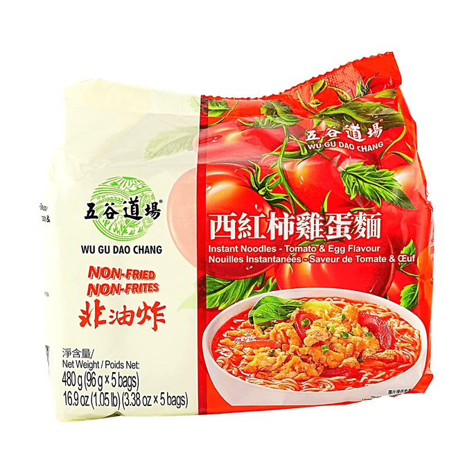 五穀道場 泡麵 番茄蛋麵 96g*5連包 480g【非油炸泡麵】