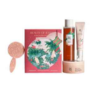 韓國BEAUTY OF JOSEON北韓美女 人參假日套裝煥活眼膜 60 片 + 眼部精華 30ml + 精華水 150ml + 鏡子【新年限定禮盒】