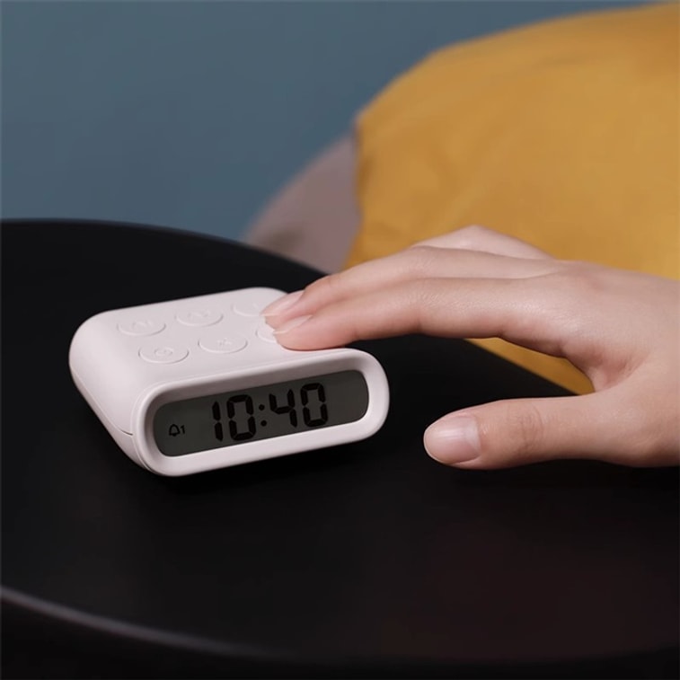 【中国直邮】 觅逗 小闹钟两用定计时器静音卧室宿舍学生简约迷你床头数字电子钟  鹅黄色-定时计时器 4