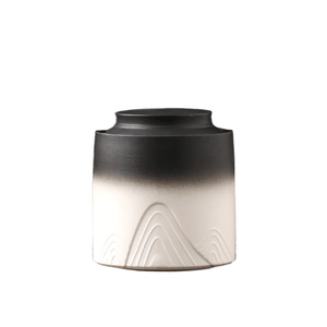 【中国直邮】 一品仟堂 陶瓷茶叶罐精品高档家用储存茶罐 渐变黑白 11*12.5cm