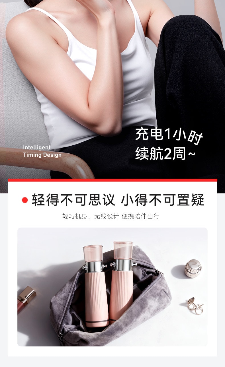 【中國直郵】 歐泉琳 高壓注氧儀奈米噴霧補水儀美容儀器精華導入儀蒸臉部家用水光儀器 粉紅色 1份
