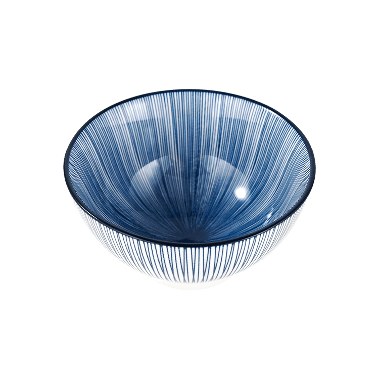 rice 2点 JAPAN OTHERS Japanese Rice Bowl Blue Stripe 4.5