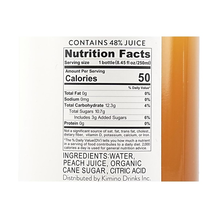 Momo Peach Juice Sparkling Water ,Low Calorie 0 Fat No Additives,8.45 fl oz 4