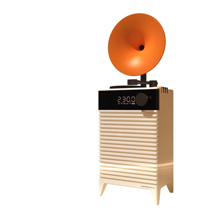 【中国直邮】 HOLIHEYO 复古摩登Art Deco蓝牙音箱插卡户外便携无线音响低音炮多功能时钟  阿尔白色 一台装