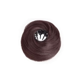 【中国直邮】 HSPM 新款仿真头顶蓬松花苞头盘发假发神器收缩发包 鸟巢发包 深棕色 1个