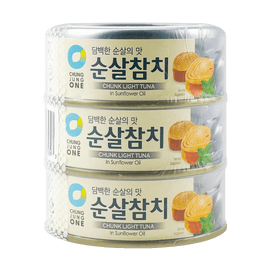 韩国O'FOOD清净园 大块油浸金枪鱼罐头 紫菜包饭三明治食材 3罐装 300g