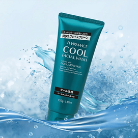 COOL FACIAL WASH, Infused with COOL MENTHOL, 4.59 oz. - Oil Control, Refreshing Cleanser, Deep Pore Purifying, Daily Fac