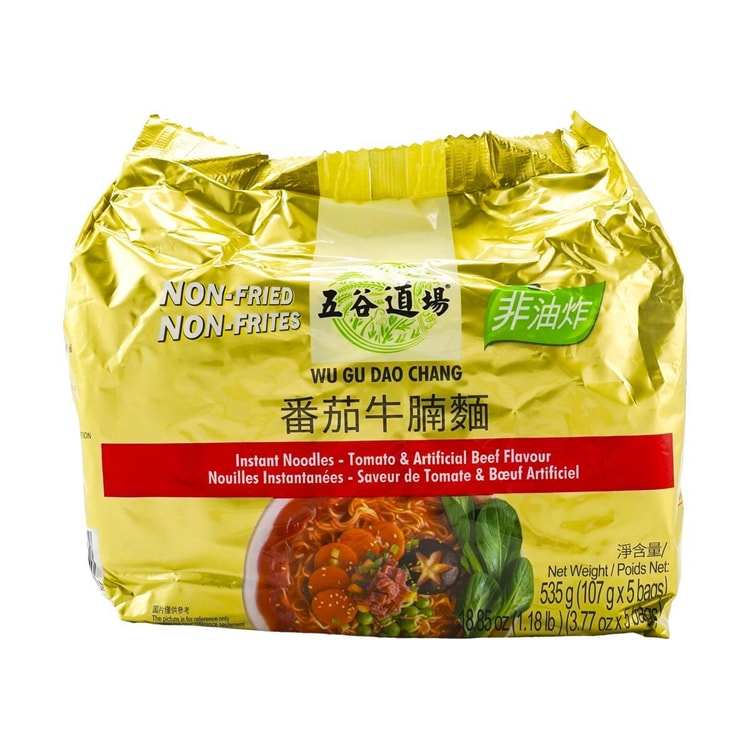 【翌日発送可能】 五谷道场非油炸方便面番茄牛腩味袋装107g*5包- 亚米 菓子・スナック