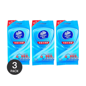 Antibacterial Disinfecting Wet Wipes Gentle & Practical 10 sheets *3【, 3 Pack】