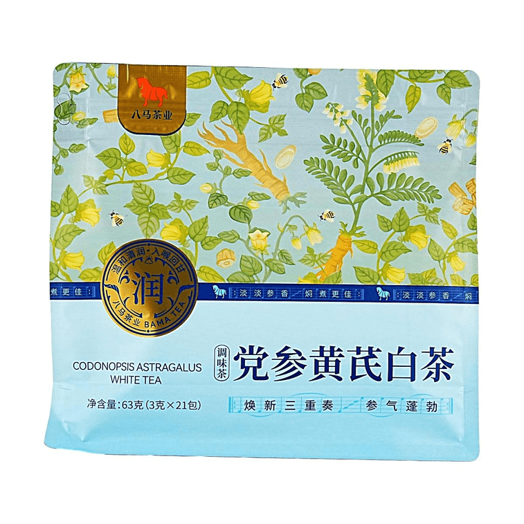 八马茶业 党参黄芪白茶 紧压茶叶茶包 21包入 63g 【清甜滋养 温润不燥】【干净配料 健康养生茶】 6
