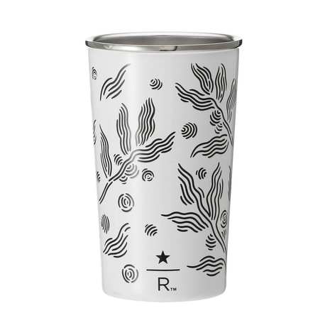 Starbucks Cold Cup Tumbler - Clear Faceted with Black & White Logo, 24 fl oz