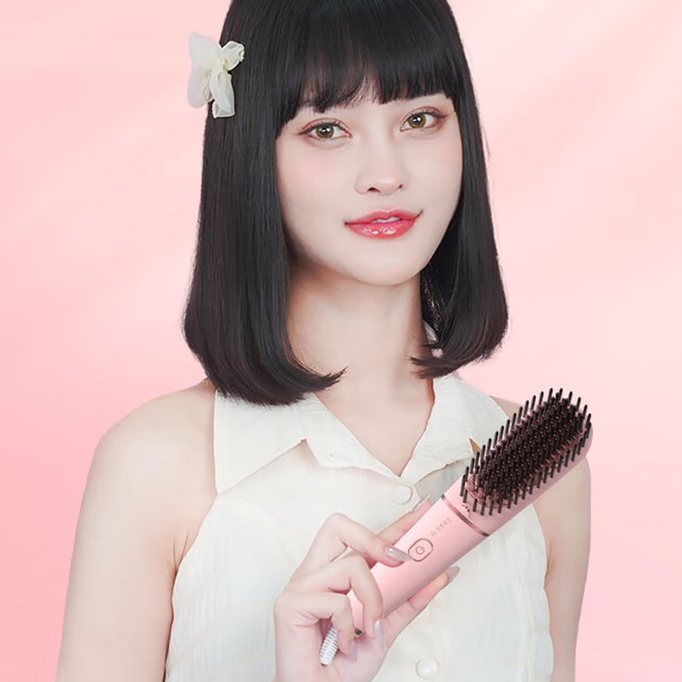 TSUYAGLA崔娅 负离子直发梳 不伤发家用拉卷直两用电梳子 神器卷发梳卷发棒 QS118 粉色第二代 宽电压 3