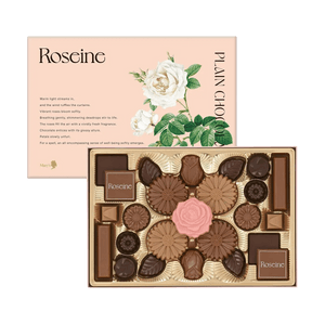 日本MARY'S ROSEINE 玫瑰花束巧克力禮盒 25枚入 110g 【情人節限定禮盒】【58%可可+牛奶+草莓+苦巧+堅果味】