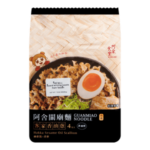 台湾阿舍食堂 阿舍关庙面 客家香油葱味 4包入 384g