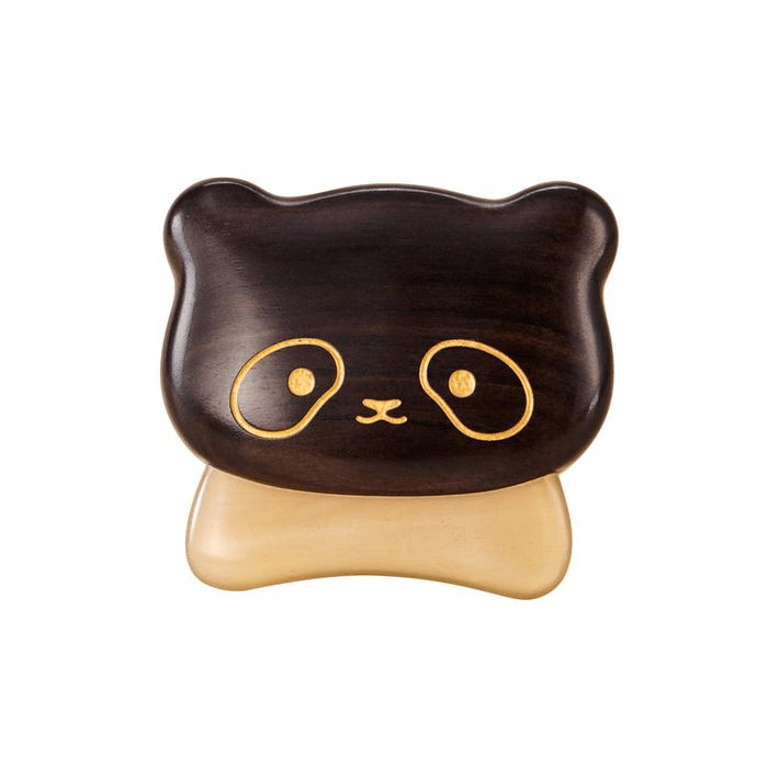 【中国直邮】 梵沐记 熊猫檀木羊角刮痧板*1件