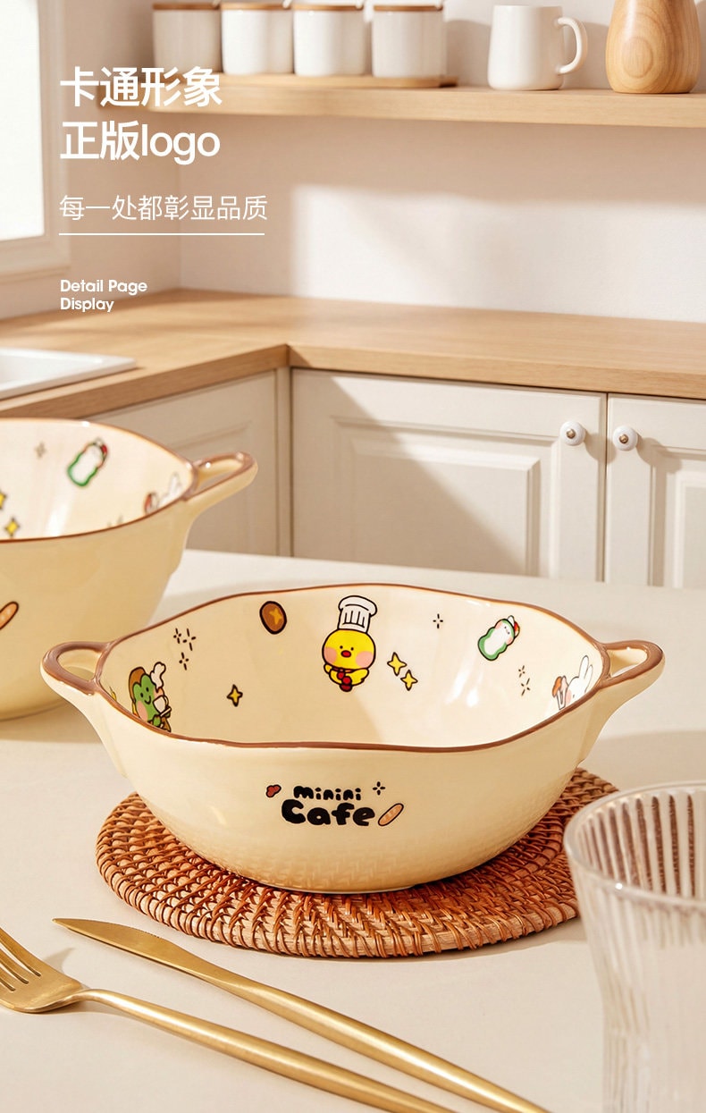 中国からの直送】日本 LINE FRIENDS 両耳セラミックスープボウル
