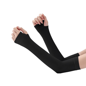 Summer Sunscreen Ice Sleeve For Men And Women To Prevent Ultraviolet Ice Silk Ice Sleeve Black Fingertip 1