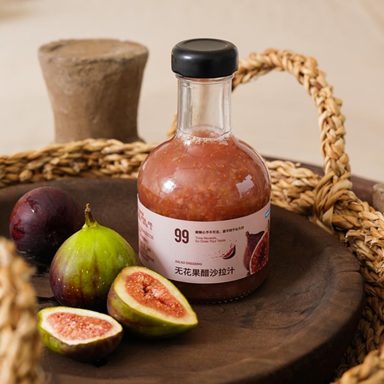 Fig Vinegar Salad Dressing, 7.87 oz 【Zero-calorie Sugar, Low-fat】【Vegetable and Fruit Salad Dressing】 4
