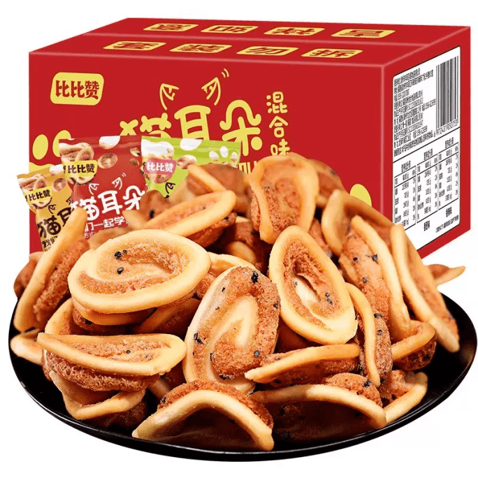【中國直郵】比贊貓耳朵貓耳酥脆童年零食休閒食品400g