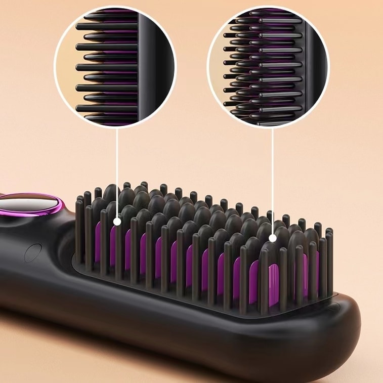 中国 HuiHao 液晶ディスプレイマイナスイオン縮毛矯正ワイヤレス縮毛矯正コーム黒 1 個 7
