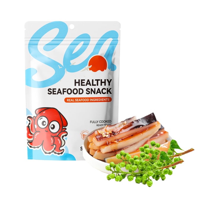 Bake Squid strips Slightly spicy Grilled squid High protein seafood high-end brand  Noble snack Rattan pepper flavor 80g