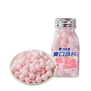 Refreshing lozenges with fresh breath mint flavor, a casual snack and cooling kiss enhancer】White peach flavor 40g/bottle