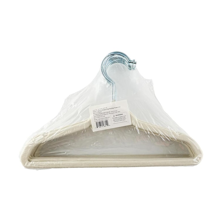 儿童专用植绒衣架 防滑无痕晾衣架 宝宝衣物专用挂架 10 个/组 黄色 5