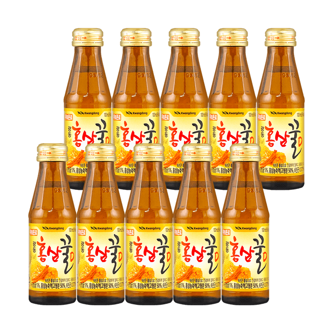 韩国Kwangdong红参饮 提神补充精力活力 100ml*10瓶入【熬夜救命神器】【超值10瓶入】