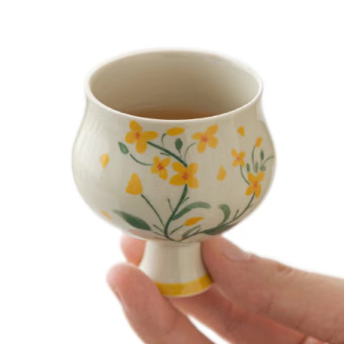 Talk About 12 Flower God High Tea Cup Kung Fu Tea Set Sample Tea Cup Household Ladies Ceramics - Rape Flower 1 Pc