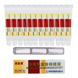 메이잉롱 머스크 치질 연고 12개 튜브는 치질로 인한 가려움증, 타는 듯한 느낌, 불편함을 빠르게 완화합니다. 튜브당 10g.