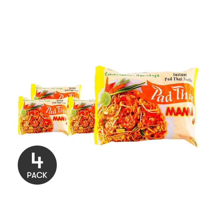 Pad Thai Instant Rice Noodles Stir-Fried Flavor - Hot & Spicy Noodles, 2.5 oz*4【4 Packs】