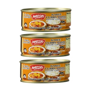 泰国 MAESRI Yellow Curry (Kang Karee) Paste Thai 4 Oz (Pack of 3)