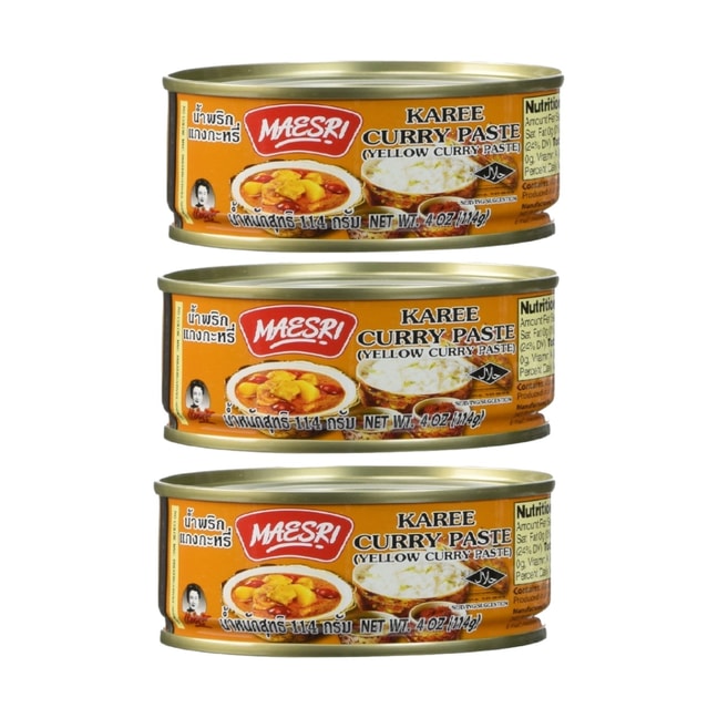 Yellow Curry (Kang Karee) Paste Thai 4 Oz (Pack of 3)