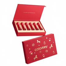 Year of the Horse Limited Mini Lip Gloss Gift Box 6 Colors Water To Mist Finish Nourishing Non-stick Lip Glaze New Year Gift For Friends 1g×6 Pcs/Box