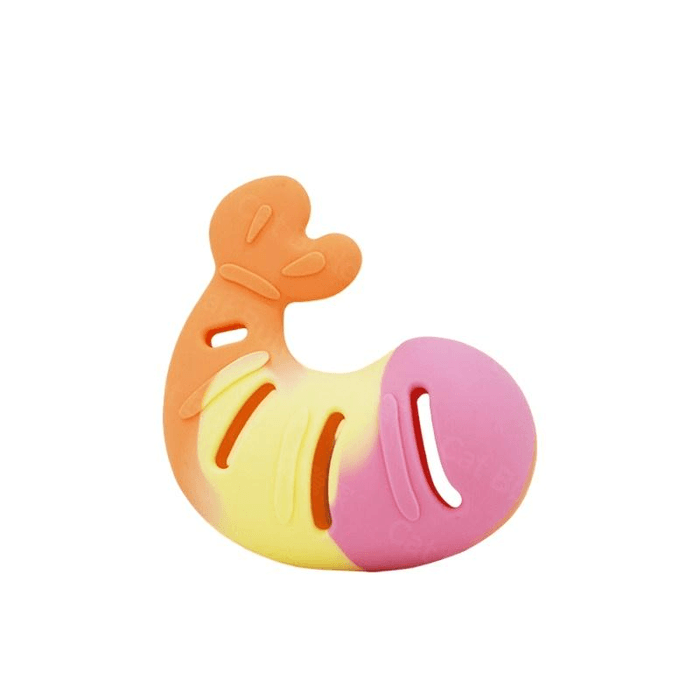 【中国からの直送】キャットバトラー 猫用おもちゃ、猫用ボール、歯固めおもちゃ、ペットの知育玩具、猫用フード収納おもちゃ、キャンディーカラーのシリコン製エビ（1個）