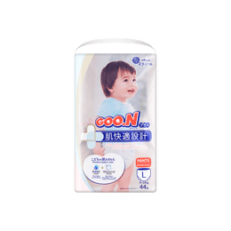 日本GOO.N大王 PLUS 肌快適設計 嬰兒拉拉褲學步褲 尿不濕尿布 男女通用 L碼 9-14kg 44枚入