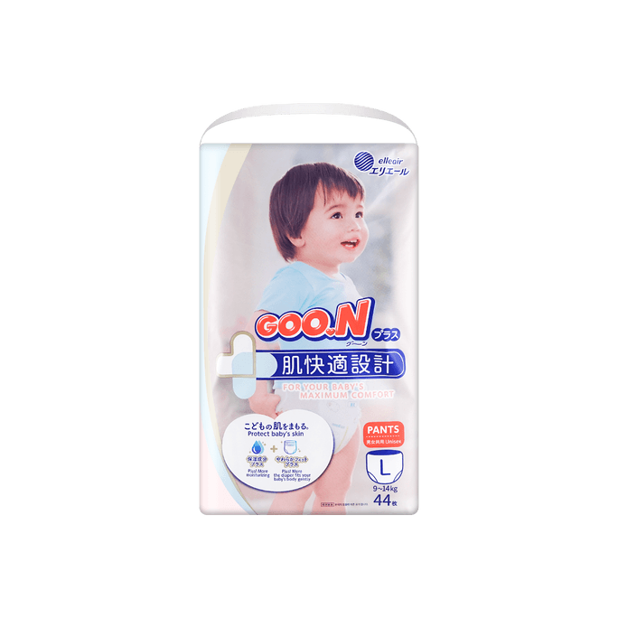 PLUS Baby Pant Diaper For Baby's Best Comfort, L Size, 9-14kg, 44pcs
