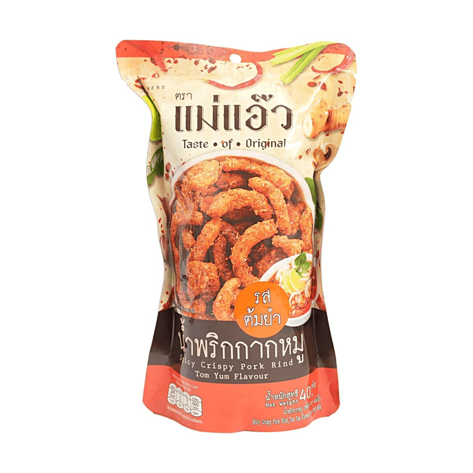 Mae Aew Spicy Crispy Pork Rind With Tom Yummy Flavour 1.41oz