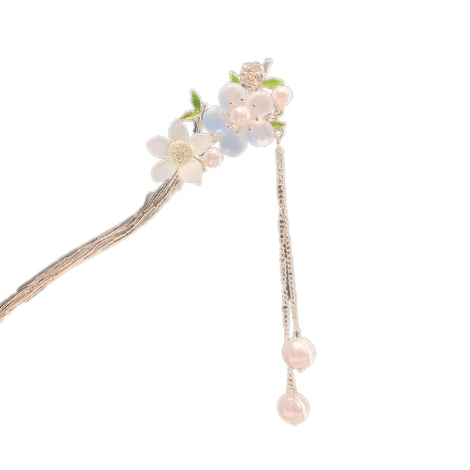 Peach Blossom Hairpin Chinese Style-Blue 1Pc